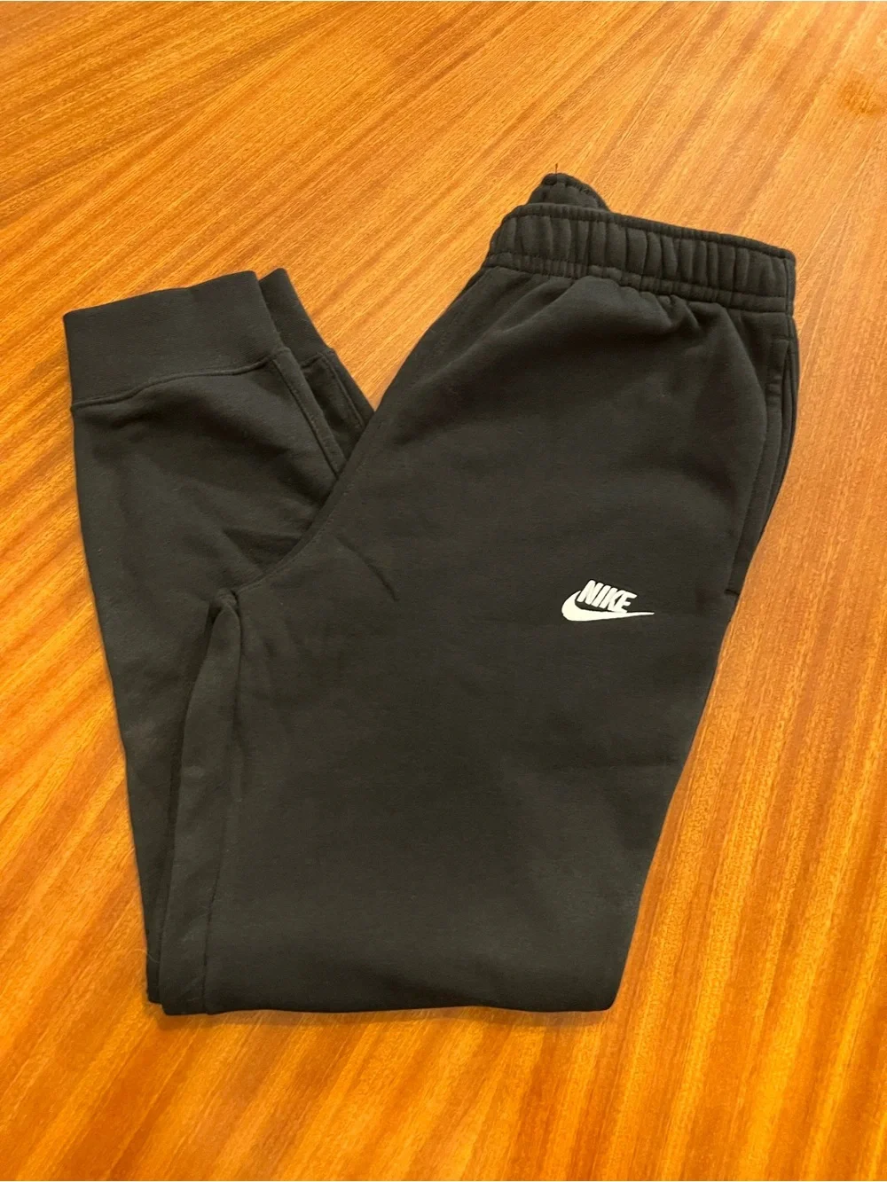 Nike Black Sweatpants with White Swoosh Logo